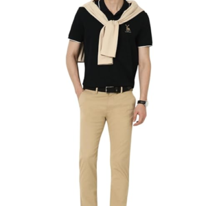 Peter England Men's Slim Fit Mid Rise Super Premium Wrinkle Free Casual Trouser Chinos